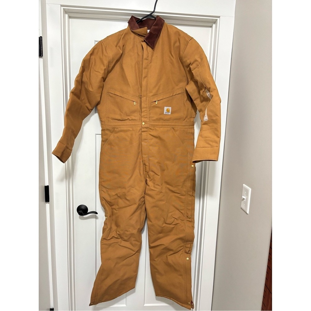 NWT Carhartt Golden Brown Quilted Work coveralls size 44 tall